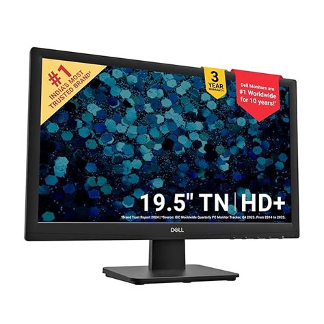 Dell-D2020H 20" (49.53 cm) HD+ Monitor, TN Panel, Contrast Ratio 600:1 ...