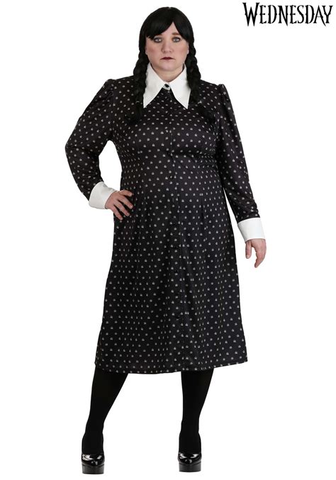 Plus Size Wednesday Addams Polka Dot Women's Costume Dress | TV Show ...