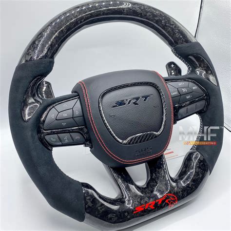 2015 -2021 Forged Carbon “Hellcat Red” Accent Steering Wheel – MHFAutoLighting