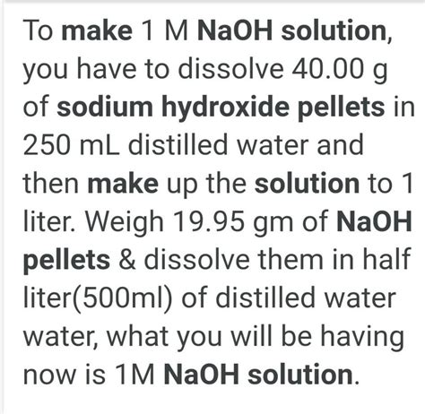 How to prepare 5% naoh solution procedure? - Brainly.in