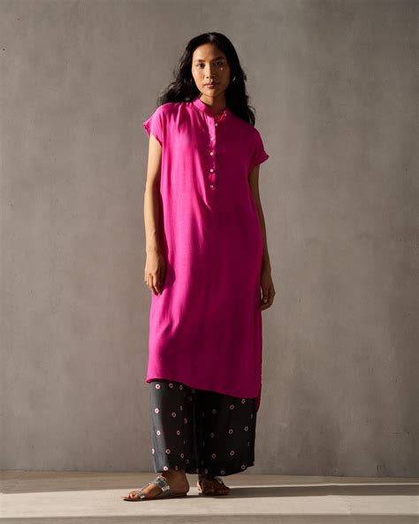 Short Sleeve Kurta - Purple – Nicobar