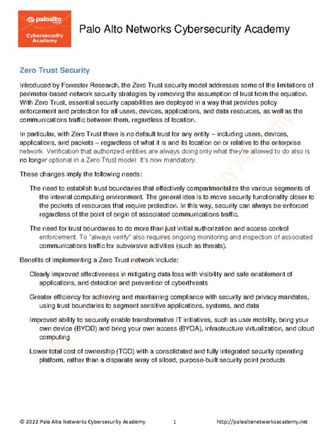 Security Models - Zero Trust L5 - Palo Alto Networks Cybersecurity ...