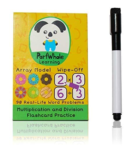 Buy Multiplication Flash Cards for Kids | Colorful Dry Erase Division ...