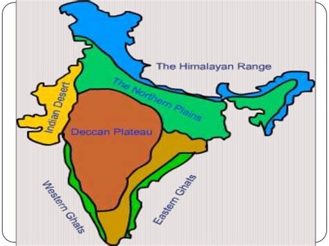 Deccan plateau and central highlands relief map