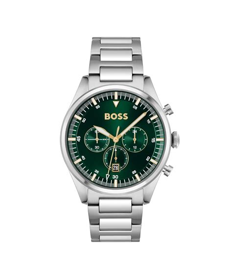 BOSS Hugo Stainless Steel Pioneer Analog Green Dial Men Watch-1513868 ...