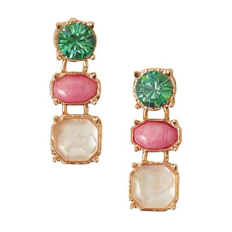 Accessorize London Women's Multi Eclectic Gem Drop Earrings