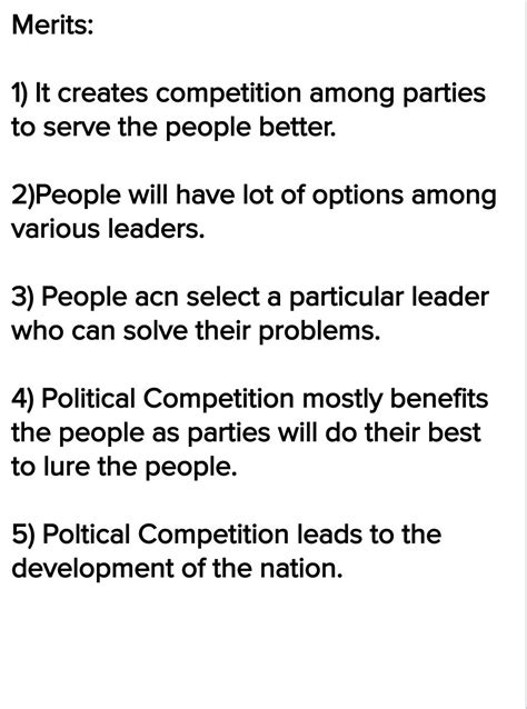 describe merits of political competetion - Brainly.in