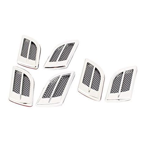 Alcoa Prime6 Pcs Shield Shape Car Air Flow Vent Fender Stickers Gray ...