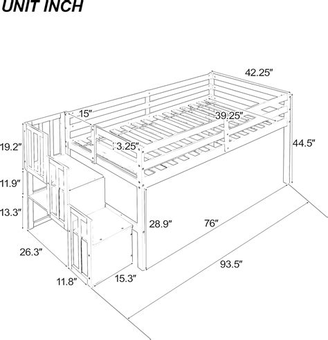 Bellemave Low Loft Bed for Kids,Twin Size Loft Bed India | Ubuy