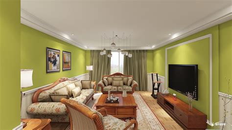 暖色调欧式风格80平米两室一厅装修效果图-土巴兔装修效果图