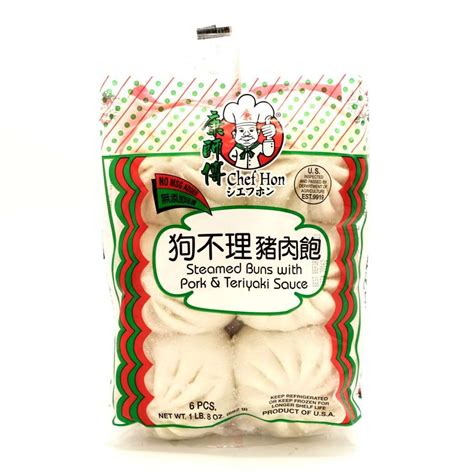 Chef Hon Steamed Buns with Pork & Teriyaki Sauce (6 pcs) - 1 lb 8 oz ...