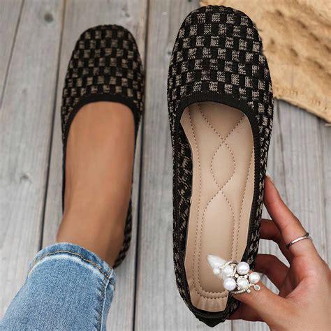 Women Slip on Wide Width Flats Comfortable Ballet Flat Shoes Dressy ...