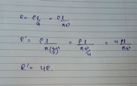 a wire of resistance R is stretched until its radius is half what is ...