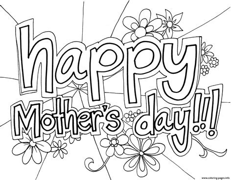Free Happy Mothers Day Coloring page Printable