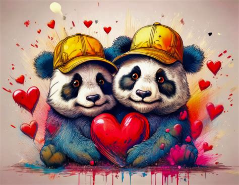 Animals Painting Panda Bears Free Stock Photo - Public Domain Pictures