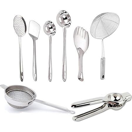 Buy Bartan Star Stainless Steel Kitchen Cooking Tools (Set of 8) Online ...
