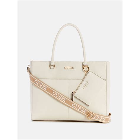 Buy Guess Women Cream Hand Bag With Detachable Strap & Pouch (Set of 3 ...