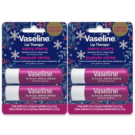 Amazon.com : Vaseline Lip Therapy Stick Twin Pack – Merry Cherry ...