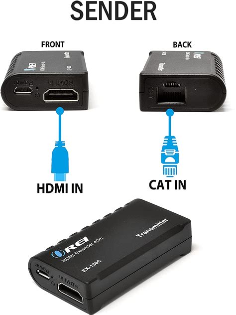 Buy OREI EX-130C HDMI to Ethernet Over CAT6/CAT7 Extender RJ45 Upto 130 ...