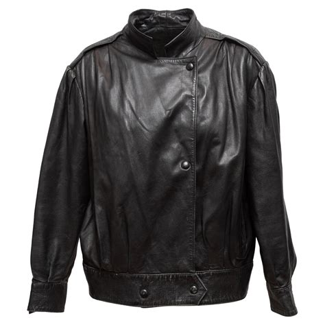 Vintage Black Karl Lagerfeld 90s Leather Jacket For Sale at 1stDibs
