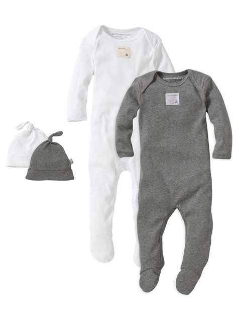 Burt's Bees Baby Gender Neutral Layette Set, Heather Gray/Cloud, 0-3M, 4-Piece - Walmart.com