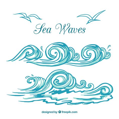 Vagues de la mer | Vecteur Premium
