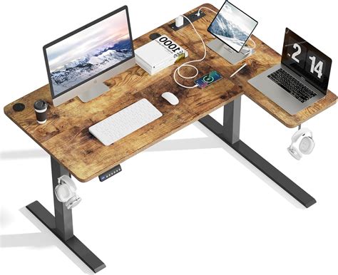 Amazon.com: Mr IRONSTONE L Shaped Electric Standing Desk, 47 Inch Height Adjustable Desk with 3 ...
