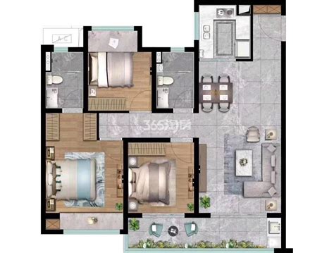 智慧谷-115平米三居现代风格-谷居家居装修设计效果图