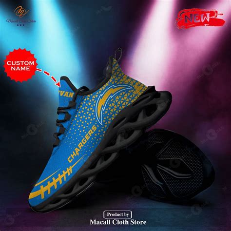 Personalized Name Los Angeles Chargers Running Sports Shoes For Men Women Max Soul Sneaker Shoes ...