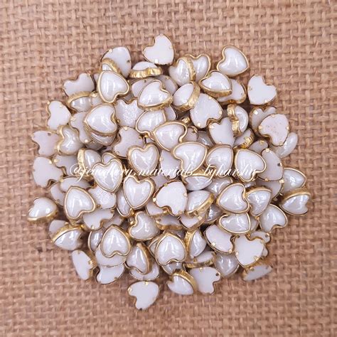 White Pearl Kundan Heart Shape – Harshu's Craft Store