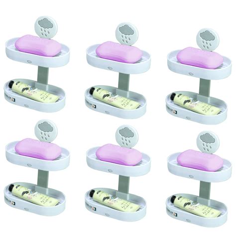 Kuber Industries Two Tier Hanging Soap Case|Self Adheshive|Waterproof ...