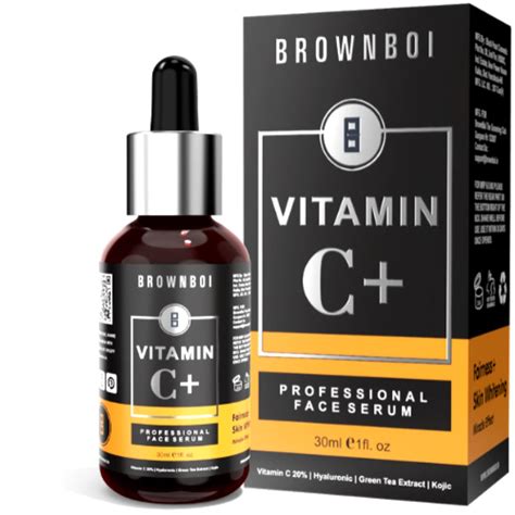 BrownBoi 20% Vitamin C + 1% Hyaluronic + 1% Kojic Acid Face Serum For ...