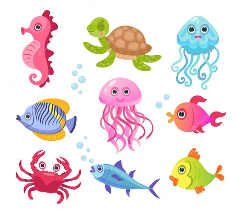 Sea Animals Clip Art, Ocean Creatures (438428) - Clip Art Library