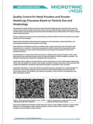 Particle Characterization Applications - Analysis