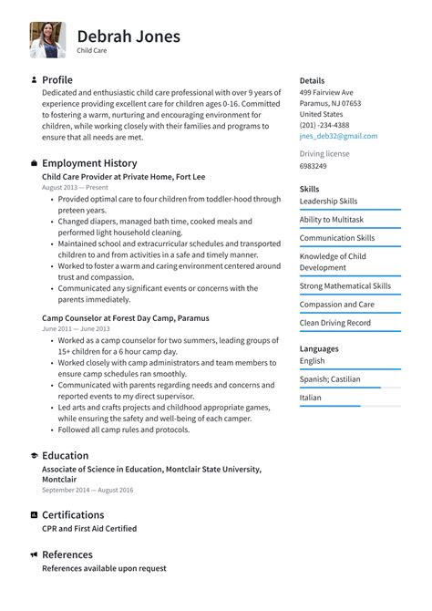 Daycare Resume Objective Preschool Teacher Resume Guide And Examples
