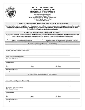 Fillable Online Alternate Supervising Physician Form 2 - Ohiogov Fax ...