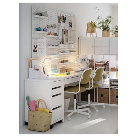 MICKE Drawer unit on castors, white, 35x75 cm - IKEA