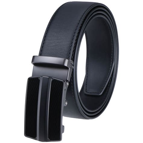 Labnoft Men's Stylish Auto-Lock Pu Leather Belt Without Holes, Black