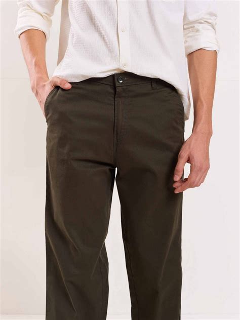 Buy Olive Loose Fit Twill Trousers Online at Best Price | 5Feet11