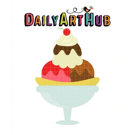 Banana Split Ice Cream Clip Art – Daily Art Hub // Graphics, Alphabets ...