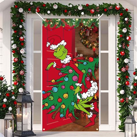 Grinch Christmas Door Cover Grinch Decorations Christmas - Etsy