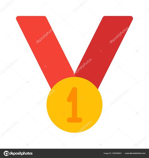 Gold Medal Achievement Icon Simple Vector Illustration Stock Vector by ...