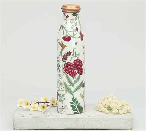 India Circus by Krsnaa Mehta Grey Floral Galore Copper Bottle ...