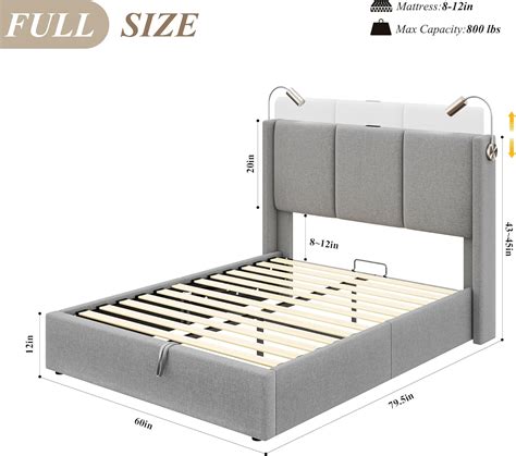 HOSTACK 2 Sets Full Size Lift Up Storage Bed Frame India | Ubuy
