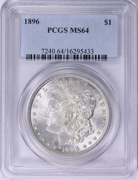 1896 Morgan Silver Dollar PCGS MS-64 (Item 1799973) | GreatCollections ...