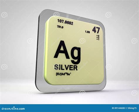 Silver - Ag - Chemical Element Periodic Table Stock Illustration ...