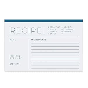 48 Water Resistant Peacock Blue Recipe Cards, Simple & Modern, Double ...