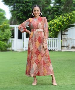 Juniper Women Fit and Flare Multicolor Maxi/Full Length Dress - Buy ...