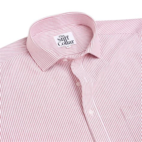 Rose Pink On White Backdrope Stripe Oxford Regular Shirt ...