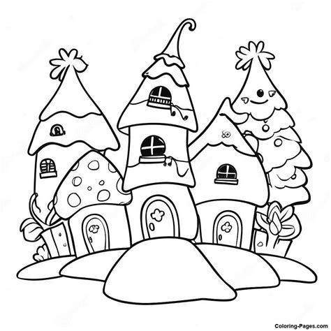 Colorful Whoville Houses Coloring Page | Coloring-Pages.com